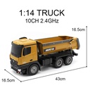 HUINA 1:14 2.4G 10CH RC DUMP TRUCK W/SOUND