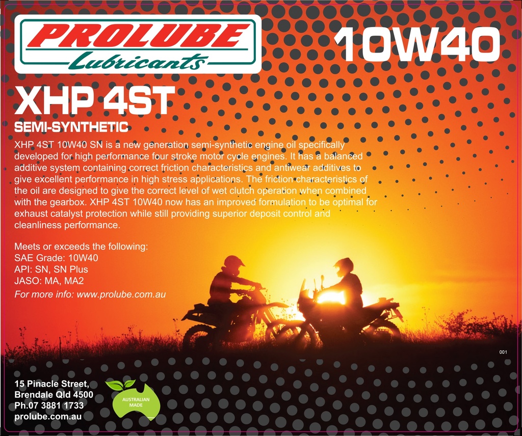 XHP 4ST 10W40 SEMI-SYN 4 STROKE OIL 5L
