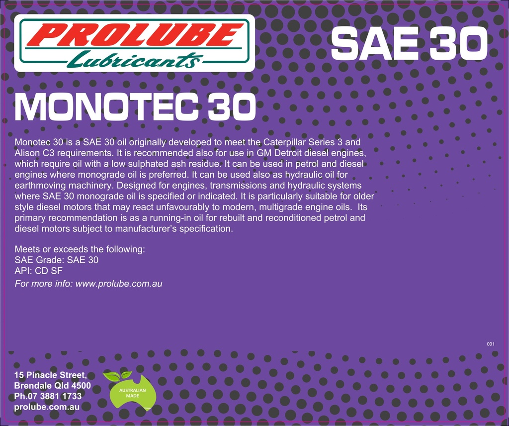 MONOTEC SAE30 CD SF 20L