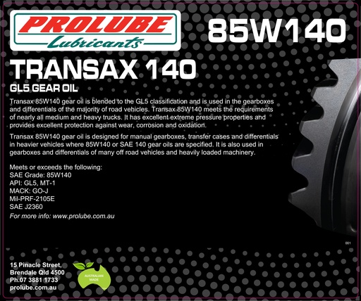 TRANSAX 85W140 GL5 20L