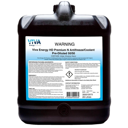 HD PREMIUM N ANTIFREEZE COOLANT 50/50 20L