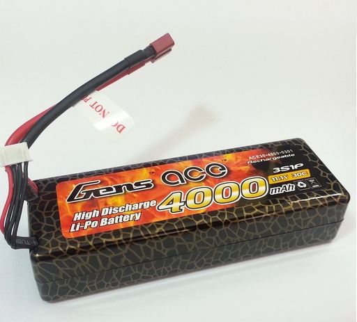 GENS ACE 4000MAH 30C 11.1V HARD CASE LIPO BATTERY (DEANS PLUG)