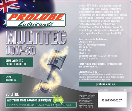 Multitec 10W30 20L
